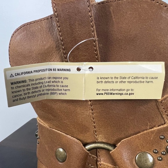 DINGO SIERRA STUDDED LEATHER HARNESS WESTERN COWBOY BOOTS IN CAMEL WOMEN'S 6.5‎ - Picture 10 of 14